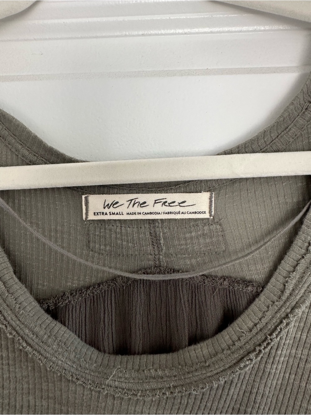 NWT XS Free People - We The Free - Green Ribbed Layered Tunic - Picture 4 of 6